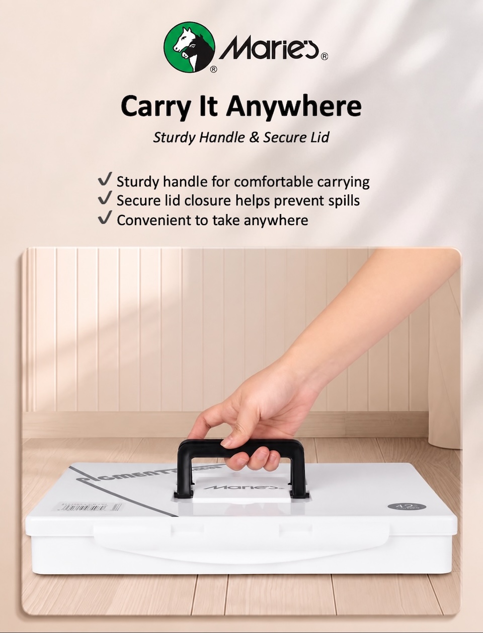 Carry It Anywhere. Sturdy Handle & Secure Lid. ✔ Sturdy handle for comfortable carrying✔ Secure lid closure helps prevent spills✔ Convenient to take anywhere
